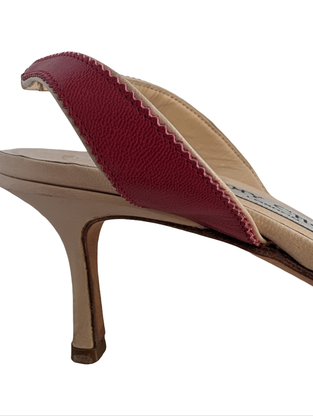 Vintage Jimmy Choo London two-tone leather slingback kitten heels Size 39.5 - Picture 11 of 12